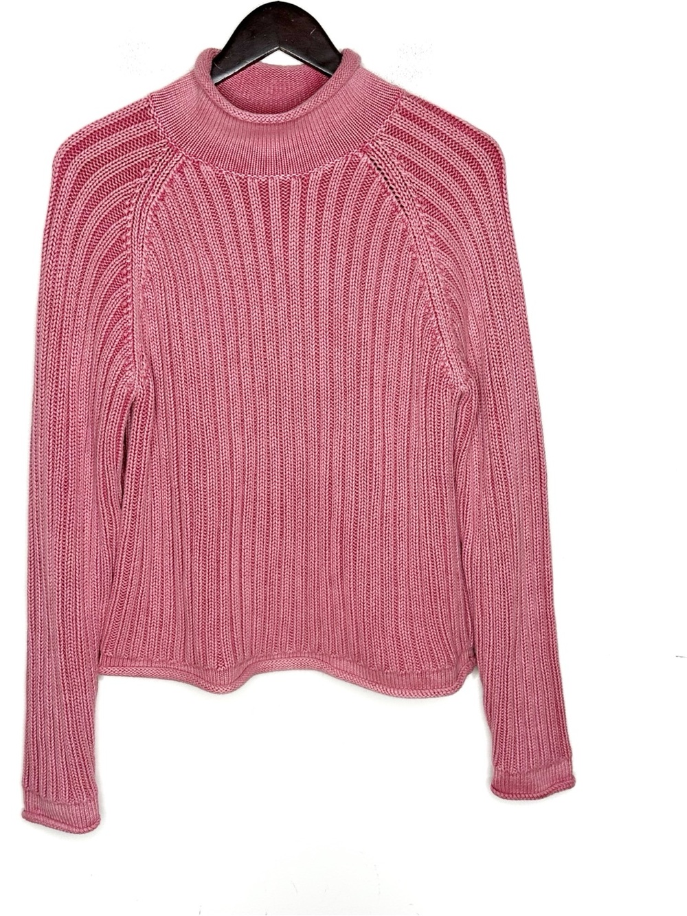 Faherty Sunwashed Cotton Rollneck Sweater - Baroque Rose Size Medium - Picture 3 of 12